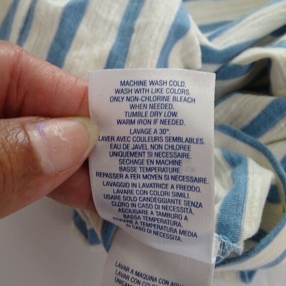 Ralph Lauren Striped Tank Top Girls Size 4 4T Blue Cream Cotton Nautical Summer - Picture 6 of 7